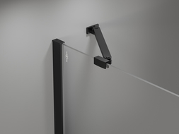 Mexen Mist-H drzwi prysznicowe uchylne lewe 130 cm, transparent, czarne - 8A5-130-001-70-00-L