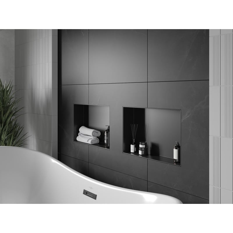 Mexen X-Wall-NR półka wnękowa bez kołnierza 45 x 30 cm, czarna - 1971453010