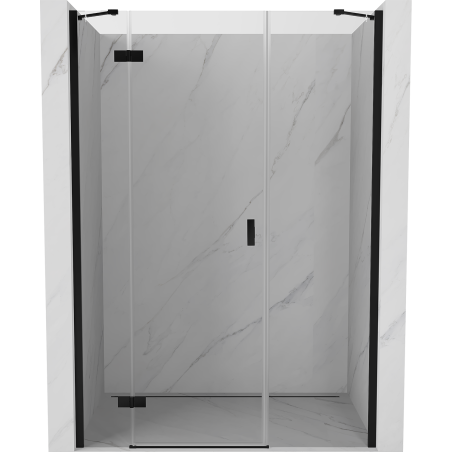 Mexen Mist-H drzwi prysznicowe uchylne lewe 155 cm, transparent, czarne - 8A5-155-001-70-00-L