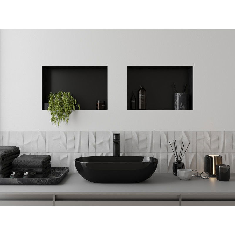 Mexen X-Wall-NR półka wnękowa bez kołnierza 45 x 30 cm, czarna - 1971453010