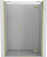 Mexen Mist-H drzwi prysznicowe uchylne prawe 145 cm, transparent, złote szczotkowane - 8A5-145-001-55-00-P