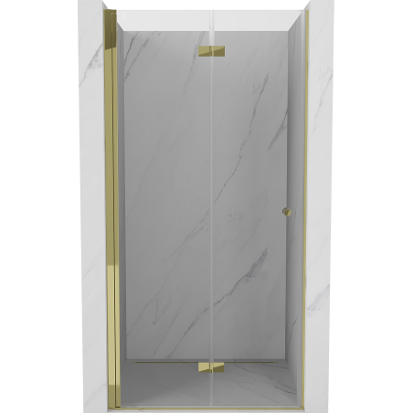 Mexen Mist-F drzwi prysznicowe składane lewe 70 cm, transparent, złote - 8A6-070-000-50-00-L