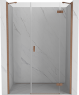 Mexen Mist-H drzwi prysznicowe uchylne prawe 150 cm, transparent, miedź szczotkowana - 8A5-150-001-65-00-P