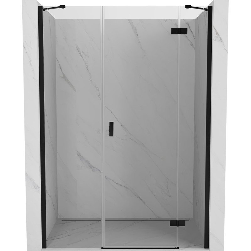 Mexen Mist-H drzwi prysznicowe uchylne prawe 130 cm, transparent, czarne - 8A5-130-001-70-00-P