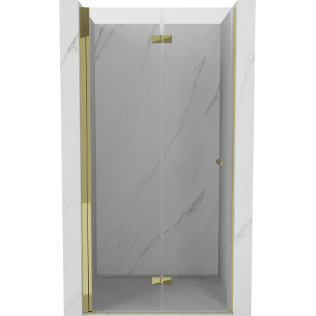Mexen Mist-F drzwi prysznicowe składane lewe 95 cm, transparent, złote - 8A6-095-000-50-00-L
