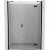 Mexen Mist-H drzwi prysznicowe uchylne prawe 145 cm, transparent, czarne - 8A5-145-001-70-00-P