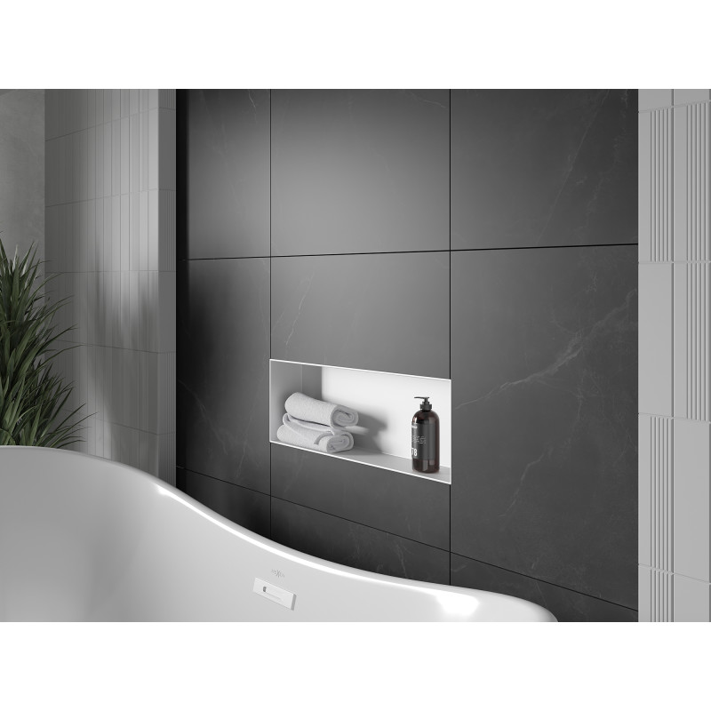 Mexen X-Wall-NR półka wnękowa bez kołnierza 60 x 20 cm, biała - 1921602010