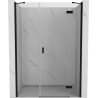 Mexen Mist-H drzwi prysznicowe uchylne prawe 155 cm, transparent, czarne - 8A5-155-001-70-00-P