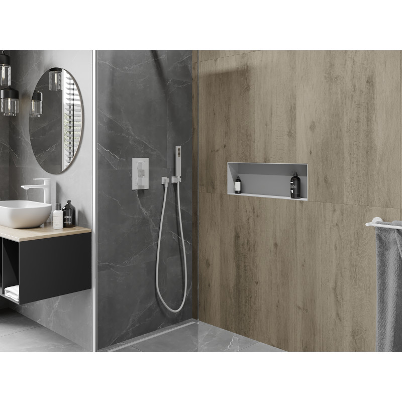 Mexen X-Wall-NR półka wnękowa bez kołnierza 60 x 20 cm, biała - 1921602010