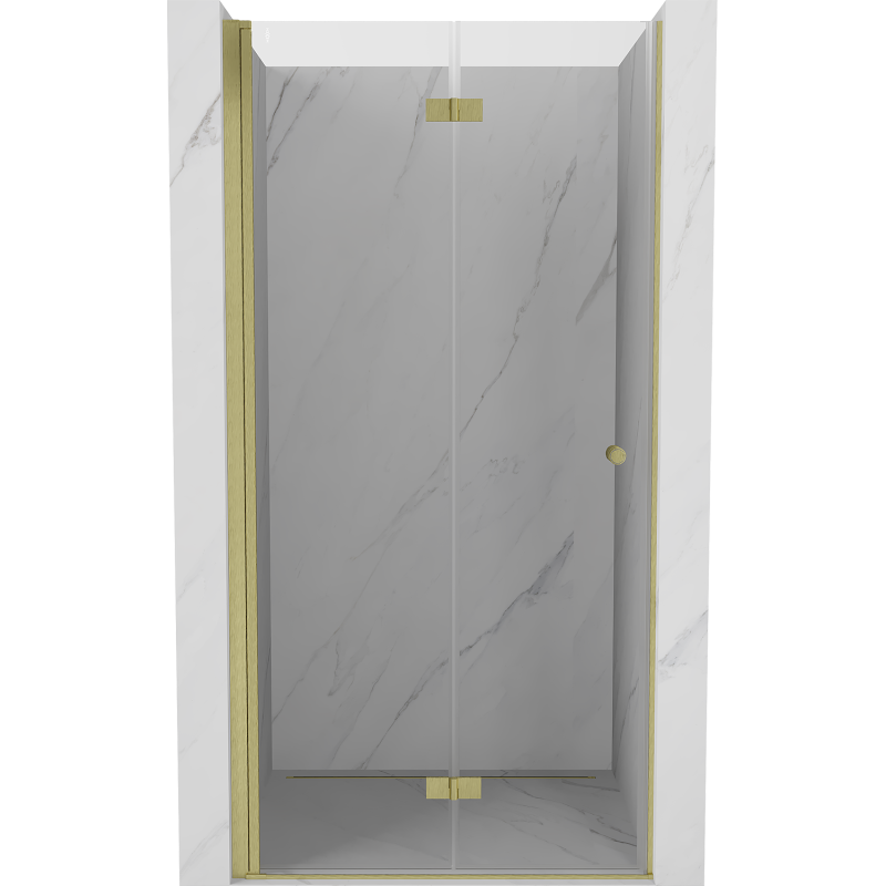 Mexen Mist-F drzwi prysznicowe składane lewe 75 cm, transparent, złote szczotkowane - 8A6-075-000-55-00-L