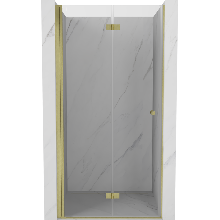 Mexen Mist-F drzwi prysznicowe składane lewe 75 cm, transparent, złote szczotkowane - 8A6-075-000-55-00-L