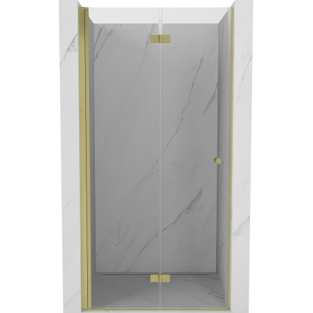 Mexen Mist-F drzwi prysznicowe składane lewe 85 cm, transparent, złote szczotkowane - 8A6-085-000-55-00-L