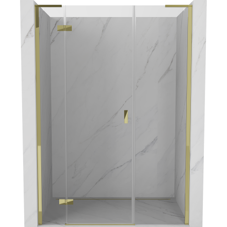 Mexen Mist-H L drzwi prysznicowe uchylne lewe 150 cm, transparent, złote - 8A5L-150-001-50-00-L