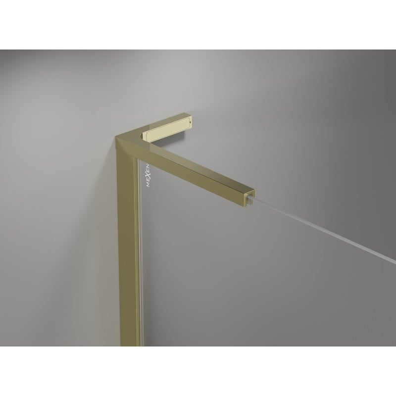 Mexen Mist-H L drzwi prysznicowe uchylne lewe 160 cm, transparent, złote - 8A5L-160-001-50-00-L
