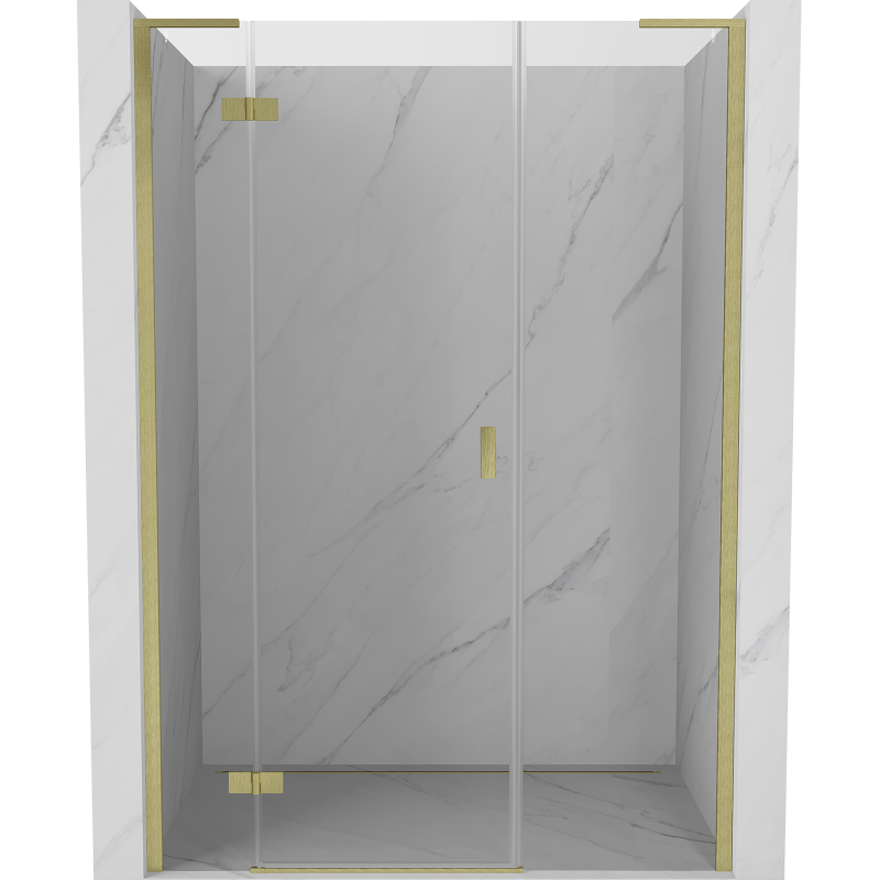 Mexen Mist-H L drzwi prysznicowe uchylne lewe 125 cm, transparent, złote szczotkowane - 8A5L-125-001-55-00-L