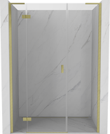 Mexen Mist-H L drzwi prysznicowe uchylne lewe 125 cm, transparent, złote szczotkowane - 8A5L-125-001-55-00-L