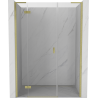 Mexen Mist-H L drzwi prysznicowe uchylne lewe 135 cm, transparent, złote szczotkowane - 8A5L-135-001-55-00-L