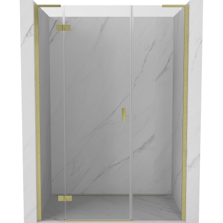 Mexen Mist-H L drzwi prysznicowe uchylne lewe 145 cm, transparent, złote szczotkowane - 8A5L-145-001-55-00-L