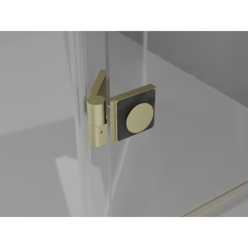 Mexen Mist-H L drzwi prysznicowe uchylne lewe 155 cm, transparent, złote szczotkowane - 8A5L-155-001-55-00-L