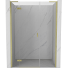 Mexen Mist-H L drzwi prysznicowe uchylne lewe 155 cm, transparent, złote szczotkowane - 8A5L-155-001-55-00-L