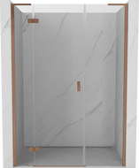 Mexen Mist-H L drzwi prysznicowe uchylne lewe 120 cm, transparent, miedź szczotkowana - 8A5L-120-001-65-00-L