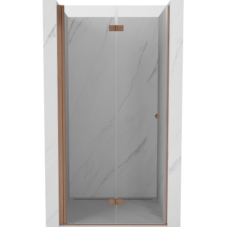 Mexen Mist-F drzwi prysznicowe składane lewe 80 cm, transparent, miedź szczotkowana - 8A6-080-000-65-00-L