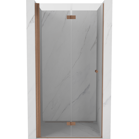 Mexen Mist-F drzwi prysznicowe składane lewe 95 cm, transparent, miedź szczotkowana - 8A6-095-000-65-00-L