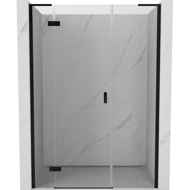 Mexen Mist-H L drzwi prysznicowe uchylne lewe 125 cm, transparent, czarne - 8A5L-125-001-70-00-L