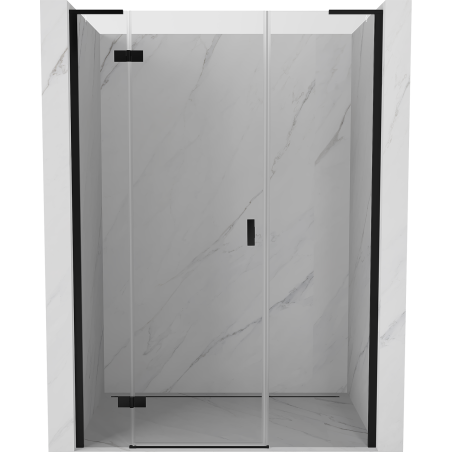 Mexen Mist-H L drzwi prysznicowe uchylne lewe 125 cm, transparent, czarne - 8A5L-125-001-70-00-L