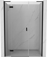 Mexen Mist-H L drzwi prysznicowe uchylne lewe 150 cm, transparent, czarne - 8A5L-150-001-70-00-L