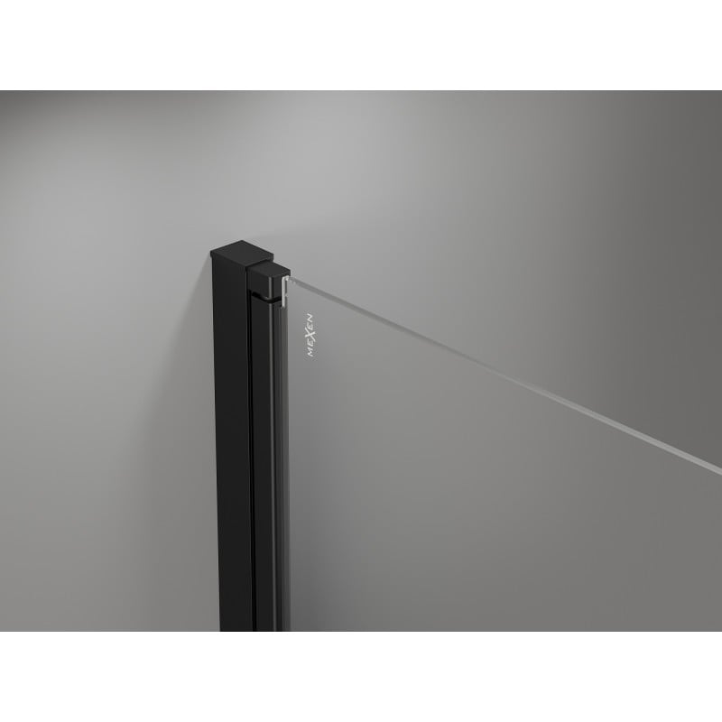 Mexen Mist-F drzwi prysznicowe składane lewe 75 cm, transparent, czarne - 8A6-075-000-70-00-L