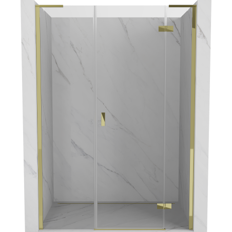Mexen Mist-H L drzwi prysznicowe uchylne prawe 130 cm, transparent, złote - 8A5L-130-001-50-00-P