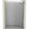 Mexen Mist-H L drzwi prysznicowe uchylne prawe 130 cm, transparent, złote - 8A5L-130-001-50-00-P