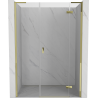 Mexen Mist-H L drzwi prysznicowe uchylne prawe 135 cm, transparent, złote - 8A5L-135-001-50-00-P
