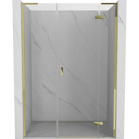 Mexen Mist-H L drzwi prysznicowe uchylne prawe 140 cm, transparent, złote - 8A5L-140-001-50-00-P