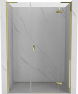 Mexen Mist-H L drzwi prysznicowe uchylne prawe 145 cm, transparent, złote - 8A5L-145-001-50-00-P