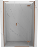Mexen Mist-H L drzwi prysznicowe uchylne prawe 130 cm, transparent, miedź szczotkowana - 8A5L-130-001-65-00-P