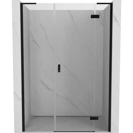 Mexen Mist-H L drzwi prysznicowe uchylne prawe 130 cm, transparent, czarne - 8A5L-130-001-70-00-P