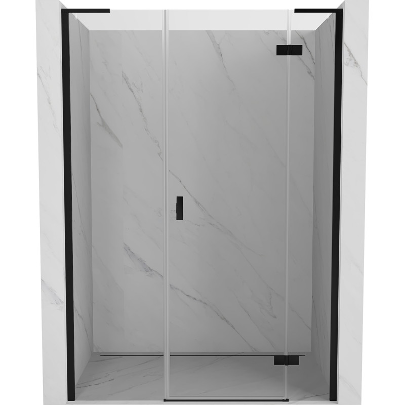 Mexen Mist-H L drzwi prysznicowe uchylne prawe 140 cm, transparent, czarne - 8A5L-140-001-70-00-P