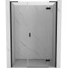 Mexen Mist-H L drzwi prysznicowe uchylne prawe 145 cm, transparent, czarne - 8A5L-145-001-70-00-P