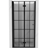 Mexen Mist-F drzwi prysznicowe składane lewe 75 cm, czarna kratka, czarne - 8A6-075-000-70-77-L