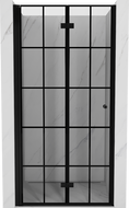 Mexen Mist-F drzwi prysznicowe składane lewe 85 cm, czarna kratka, czarne - 8A6-085-000-70-77-L