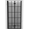 Mexen Mist-F drzwi prysznicowe składane lewe 95 cm, czarna kratka, czarne - 8A6-095-000-70-77-L