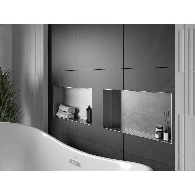 Mexen X-Wall-NR półka wnękowa bez kołnierza 60 x 30 cm, inox - 1911603010