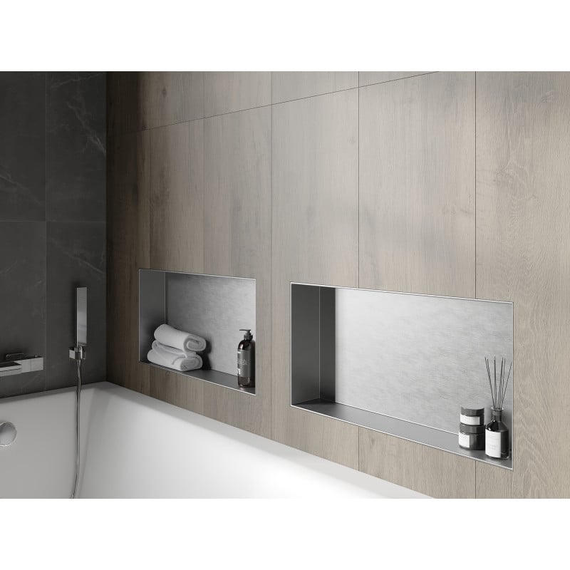 Mexen X-Wall-NR półka wnękowa bez kołnierza 60 x 30 cm, inox - 1911603010