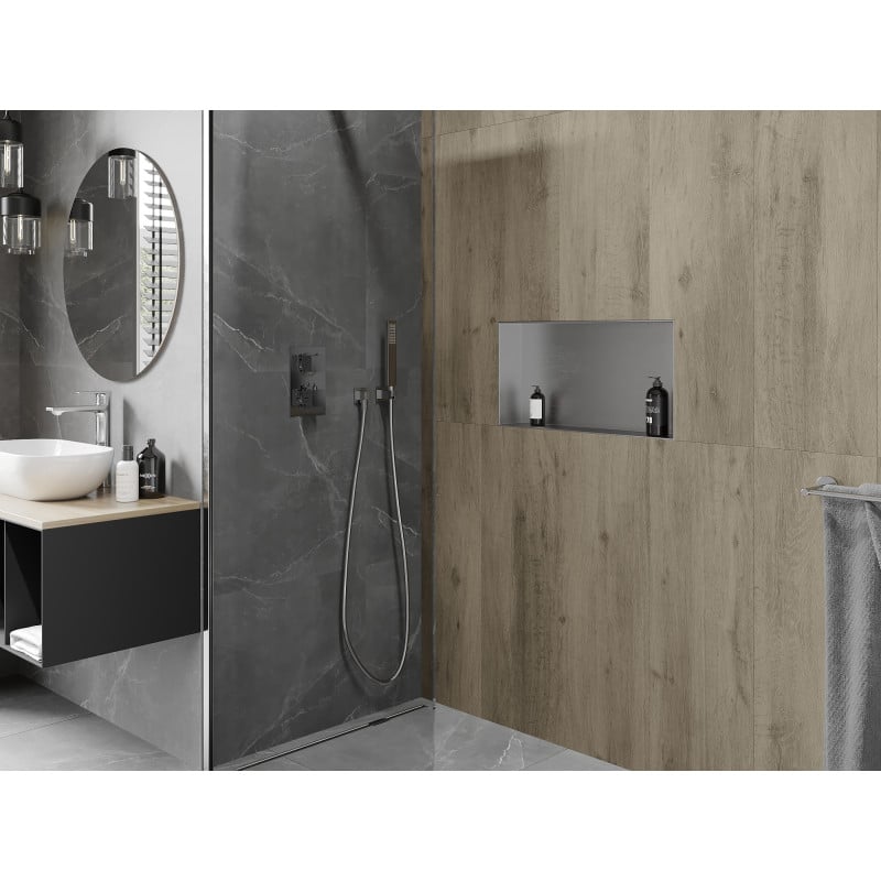 Mexen X-Wall-NR półka wnękowa bez kołnierza 60 x 30 cm, inox - 1911603010