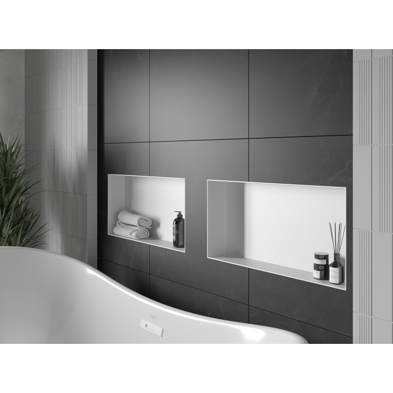 Mexen X-Wall-NR półka wnękowa bez kołnierza 60 x 30 cm, biała - 1921603010