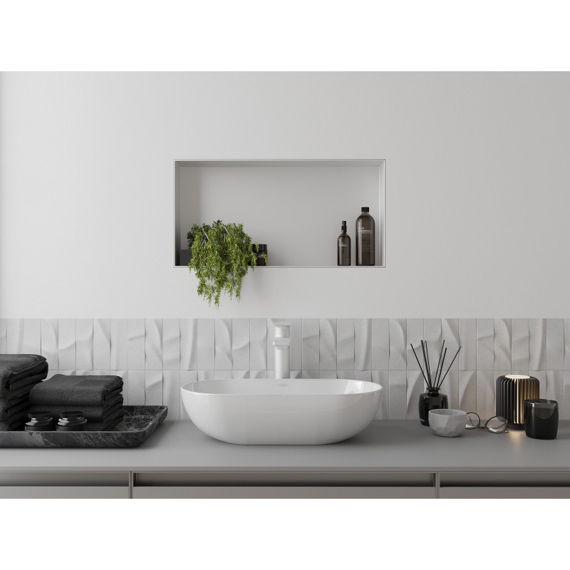 Mexen X-Wall-NR półka wnękowa bez kołnierza 60 x 30 cm, biała - 1921603010