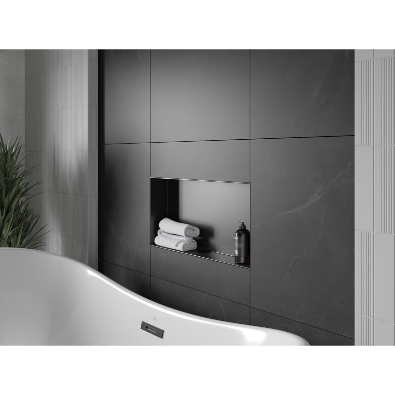 Mexen X-Wall-NR półka wnękowa bez kołnierza 60 x 30 cm, czarna - 1971603010