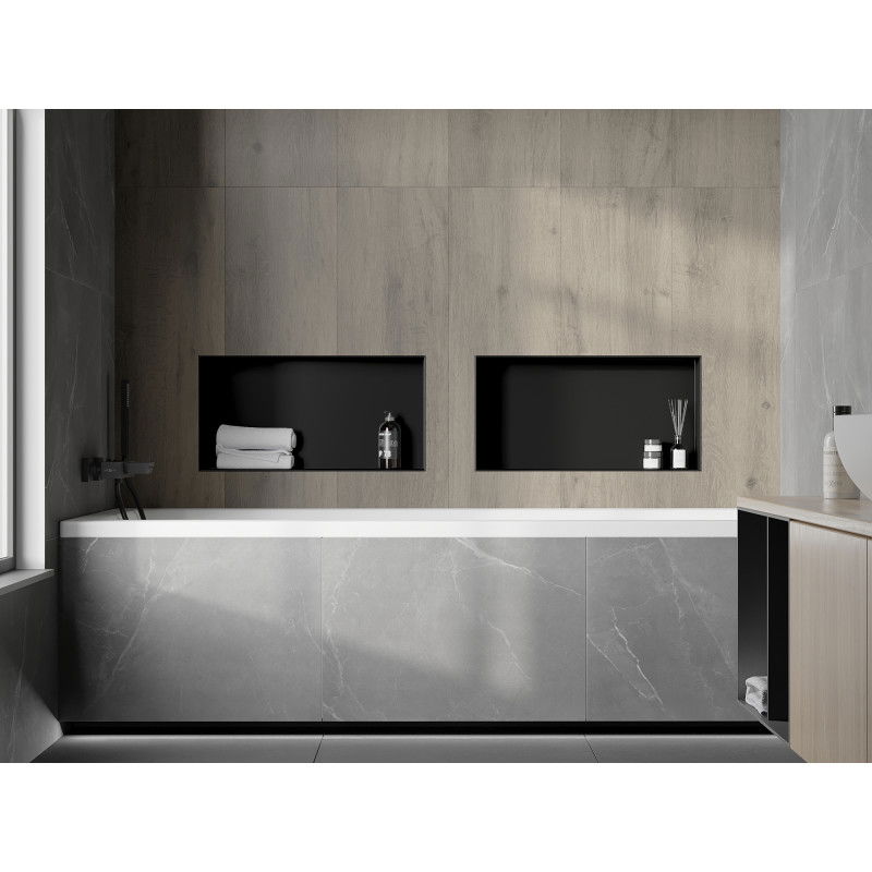 Mexen X-Wall-NR półka wnękowa bez kołnierza 60 x 30 cm, czarna - 1971603010